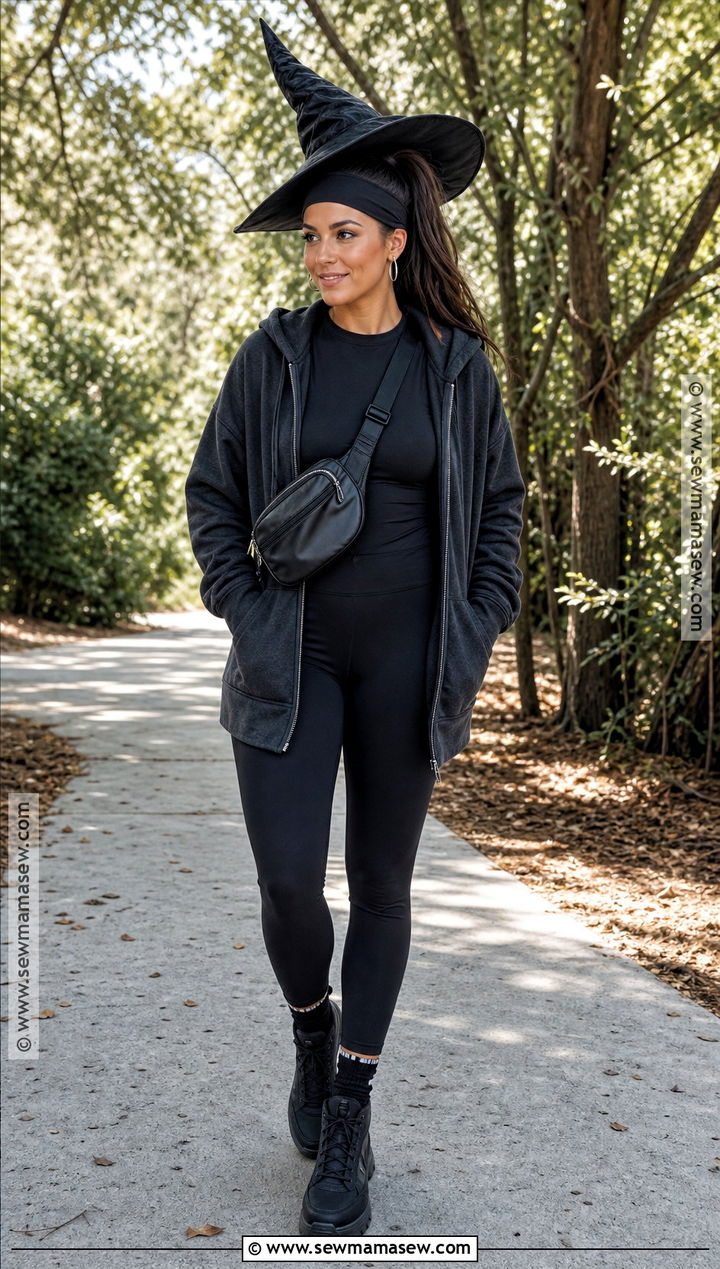 Sporty Witch Outfit With Leggings - 50 witch outfit ideas