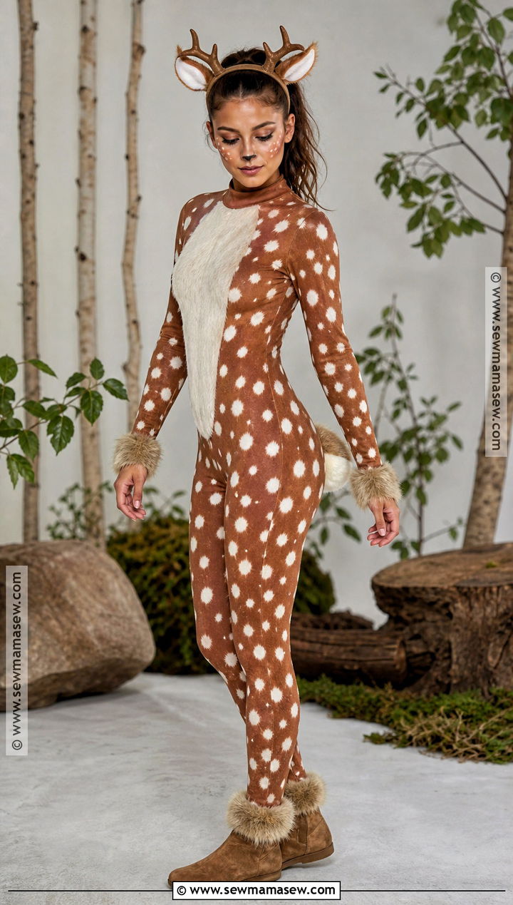 Spotted Bodysuit Deer Costume - 30 deer halloween costumes for women