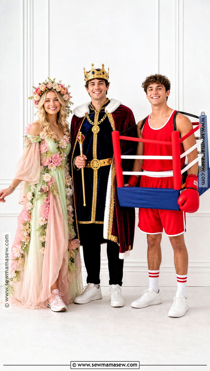 Spring Flower Royal King And Boxing Ring Costume - 35 rhyme without reason costume 3 people ideas