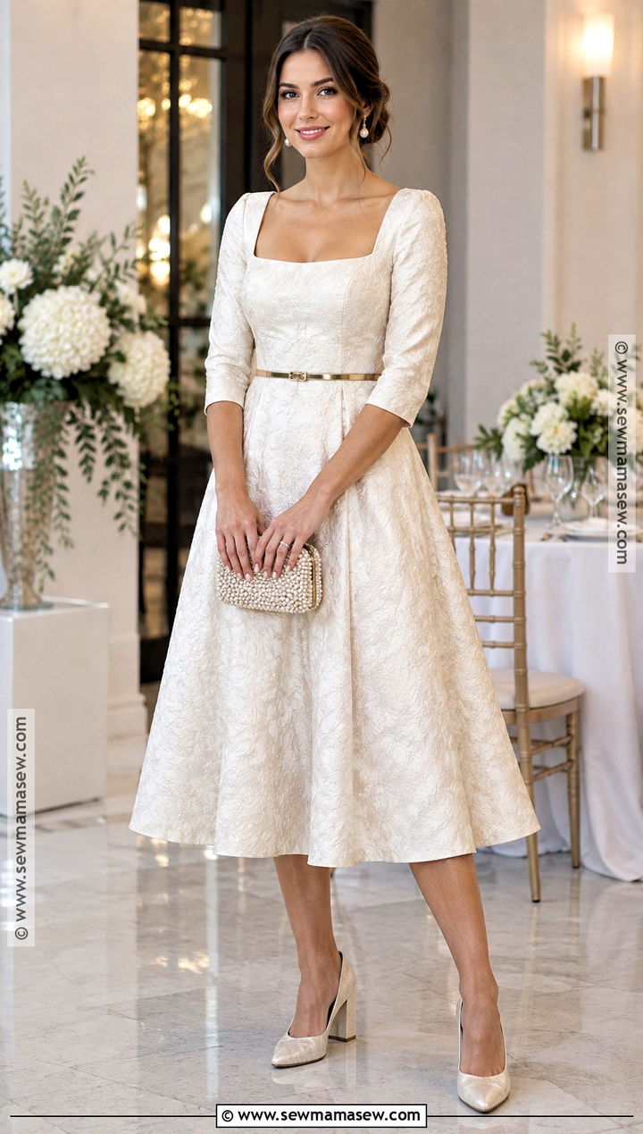 Square Neck A Line Fall Engagement Party Dress - 15 fall engagement party dress ideas
