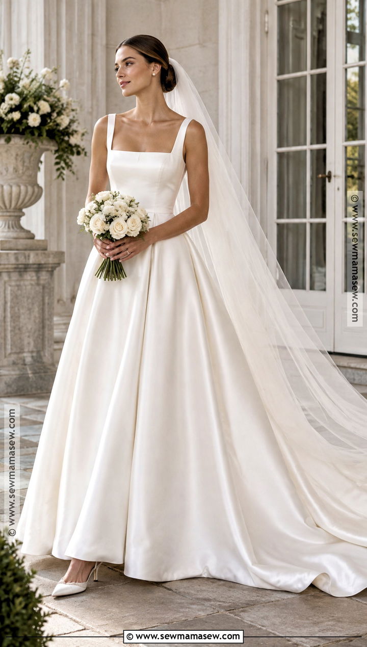 Square Neck Early Fall Wedding Dress - 15 early fall wedding dress ideas
