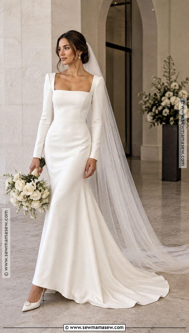 Square Neck Fall Wedding Dress - 20 wedding dresses fall