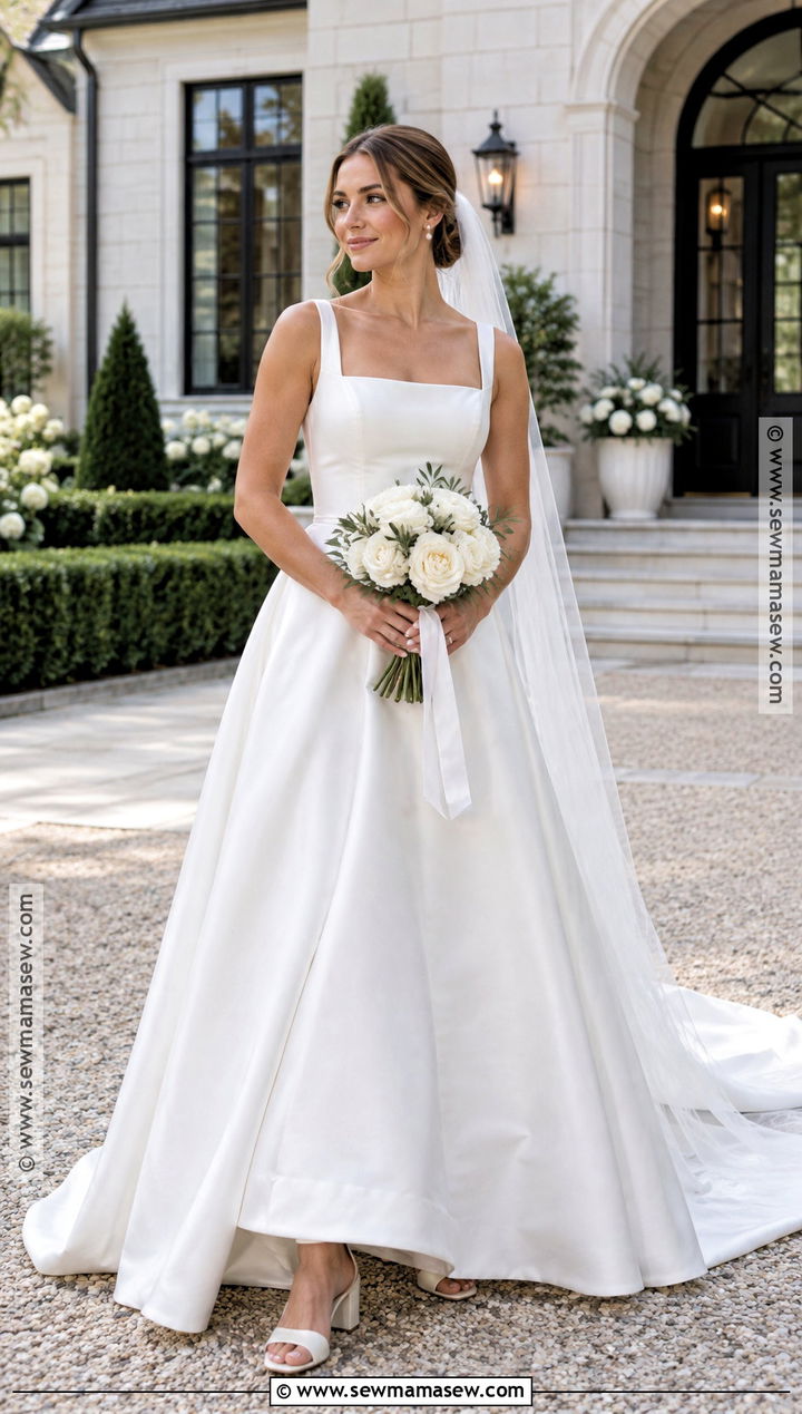 Square Neck Minimalist Wedding Dress - 15 Fall 2026 Wedding Dress Ideas