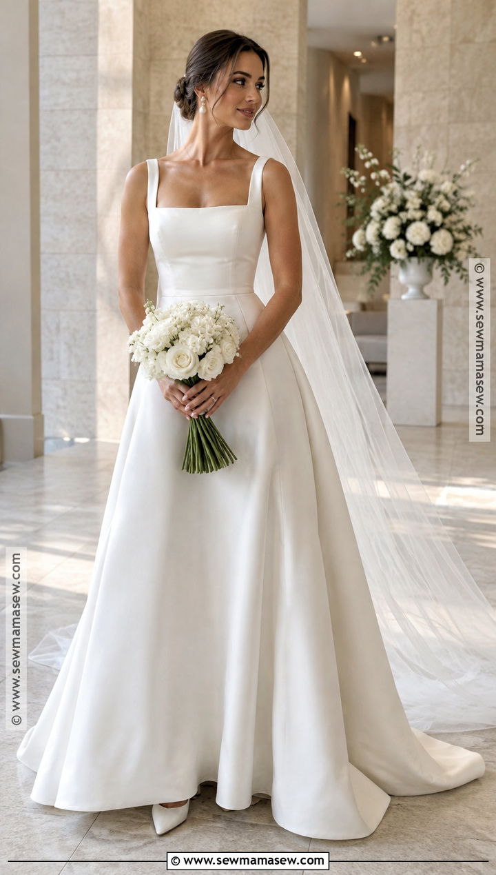 Square Neck October Wedding Dress - 15 wedding dress october ideas