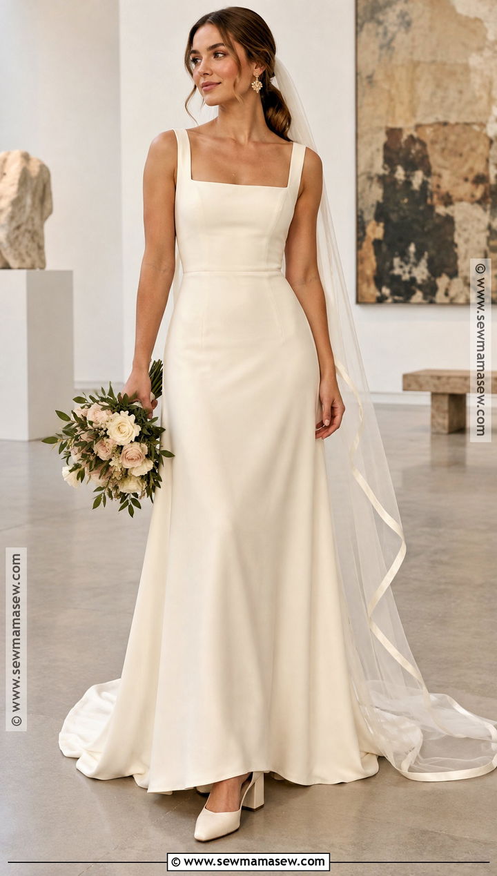 Square Neck Soft Autumn Wedding Dress - 20 Soft Autumn Wedding Dress Ideas