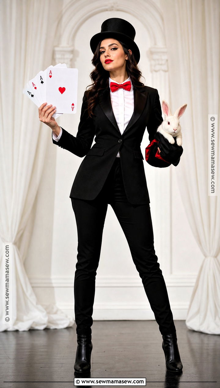 Stage Magician Costume With Black Blazer - 50 easy halloween costumes for women