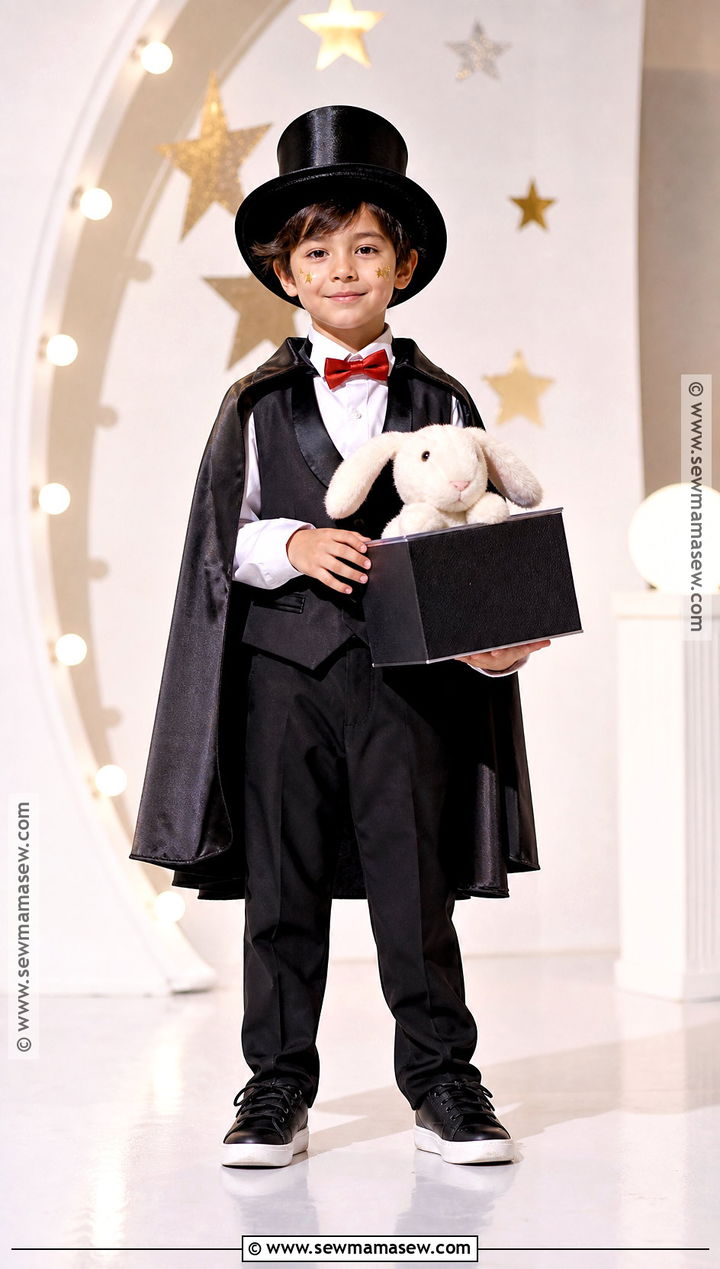 Stage Magician Costume With Red Bow Tie - 45 kids halloween costumes