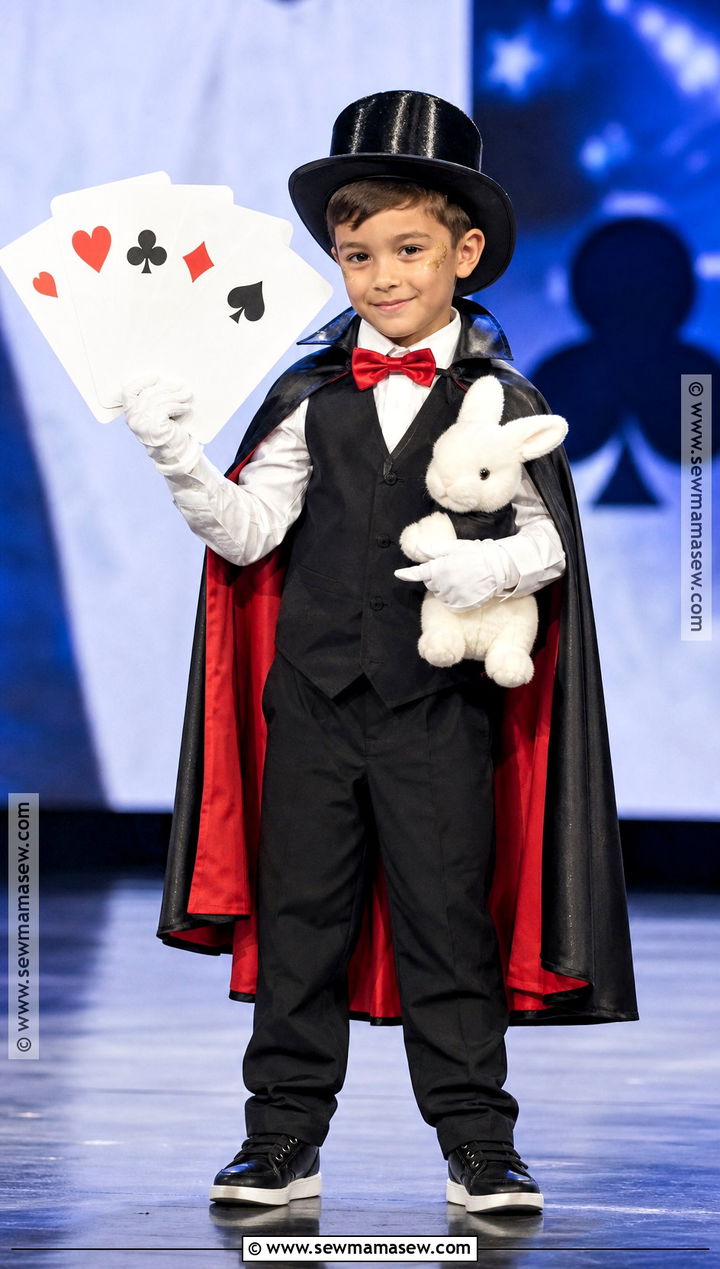 Stage Magician Costume With Red Bow Tie - 30 kid costume ideas