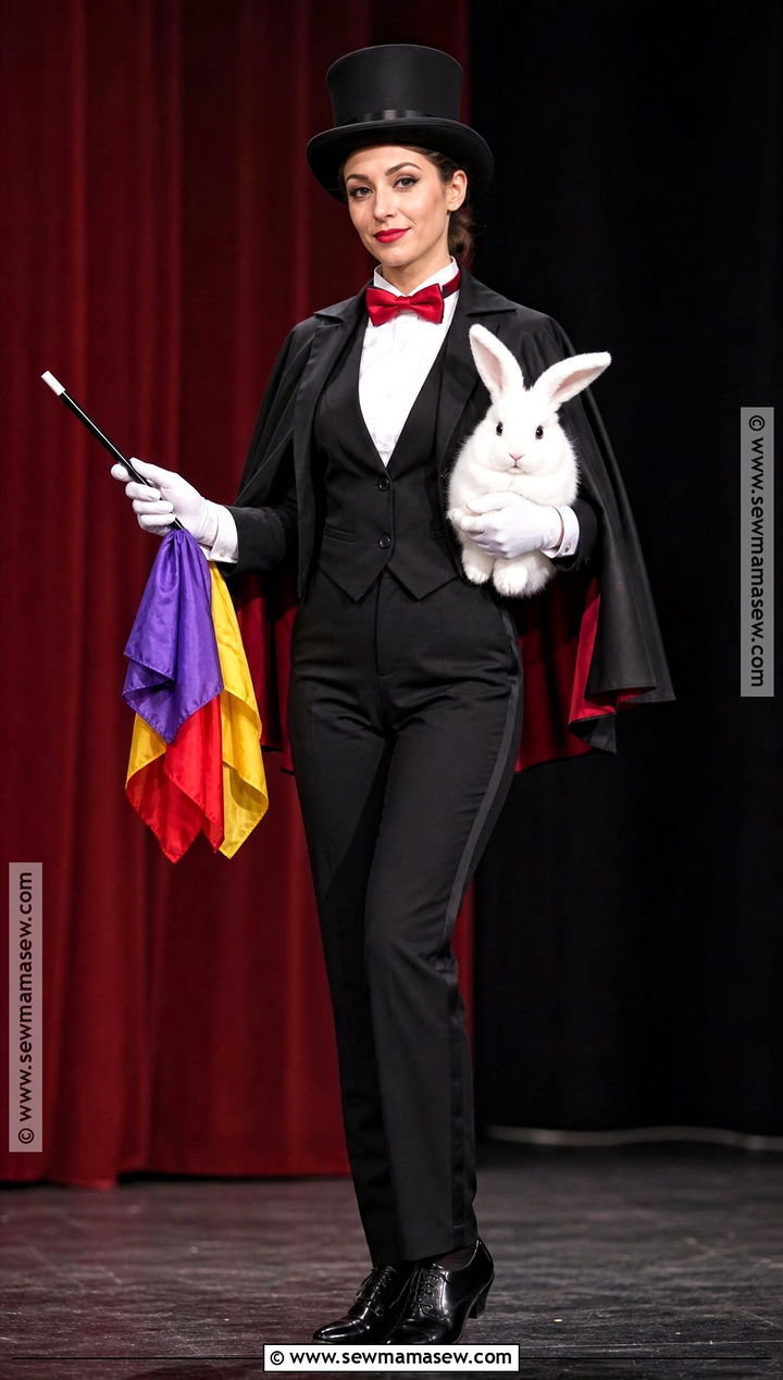 Stage Magician Costume With Tuxedo - 30 Masc Halloween Costumes for Women