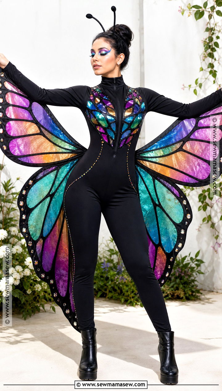 Stained Glass Butterfly Costume With Colorful Wings - 30 Unique Costume Ideas for Women