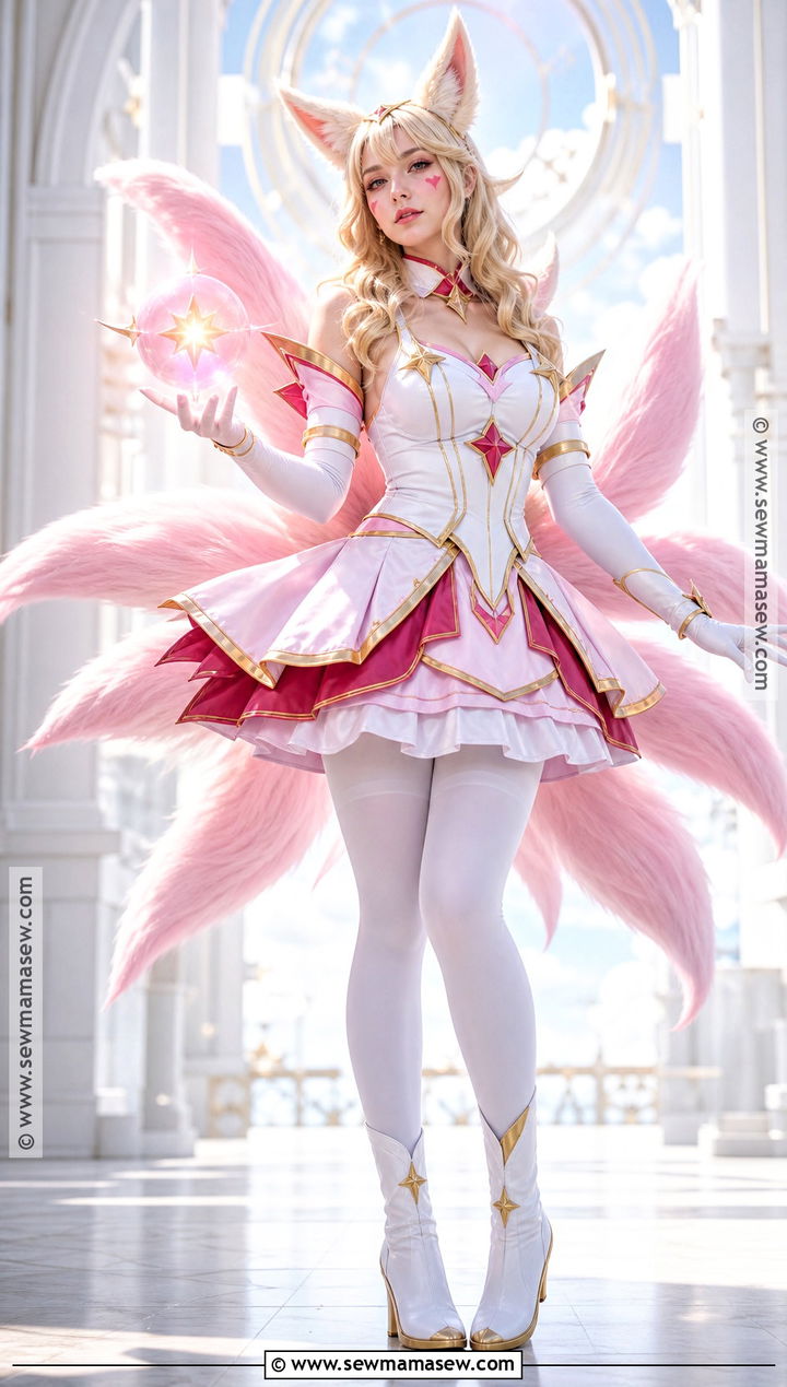 Star Guardian Ahri Cosplay With Pink Tails - 30 seeu cosplay ideas