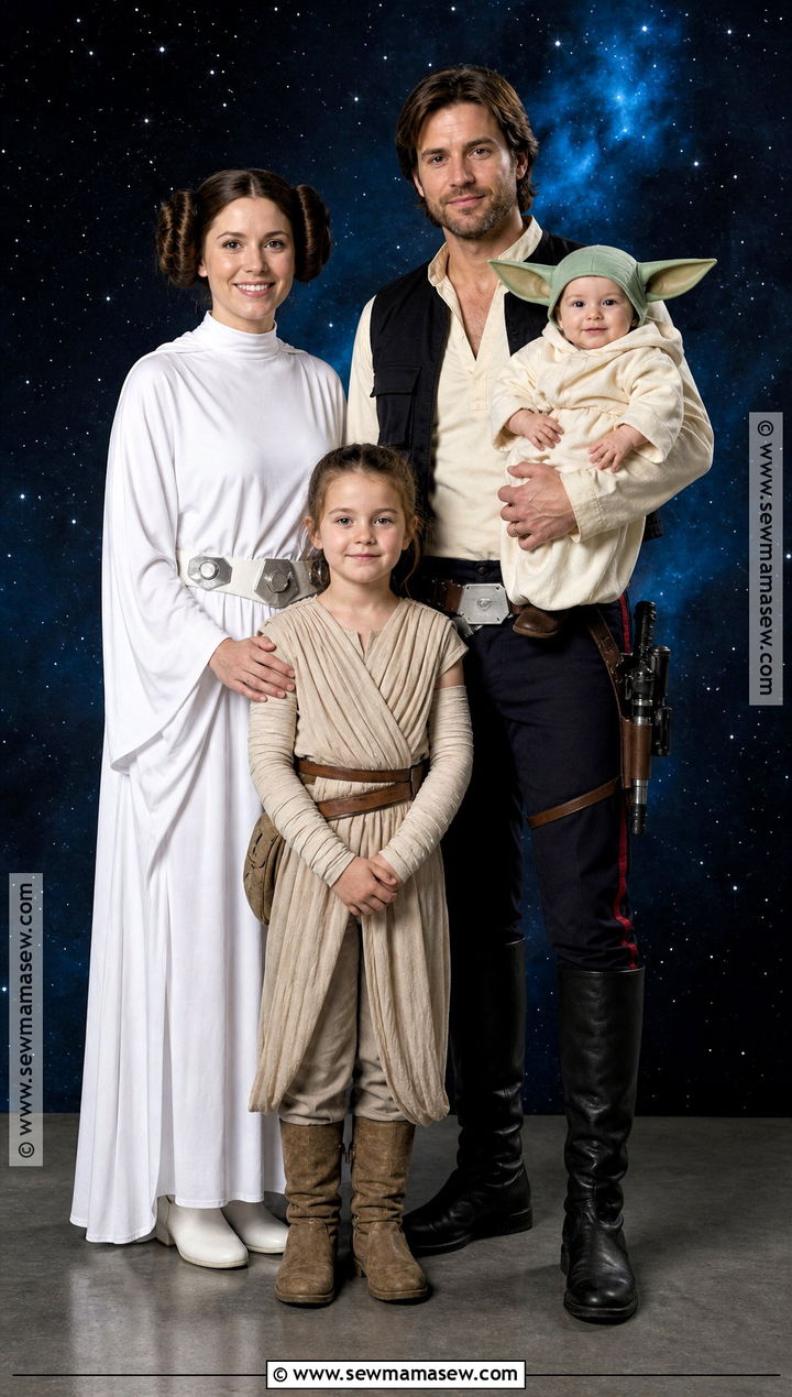 Star Wars Family Costume With Grogu Baby - 30 Family Of 4 Halloween Costumes With for Babies
