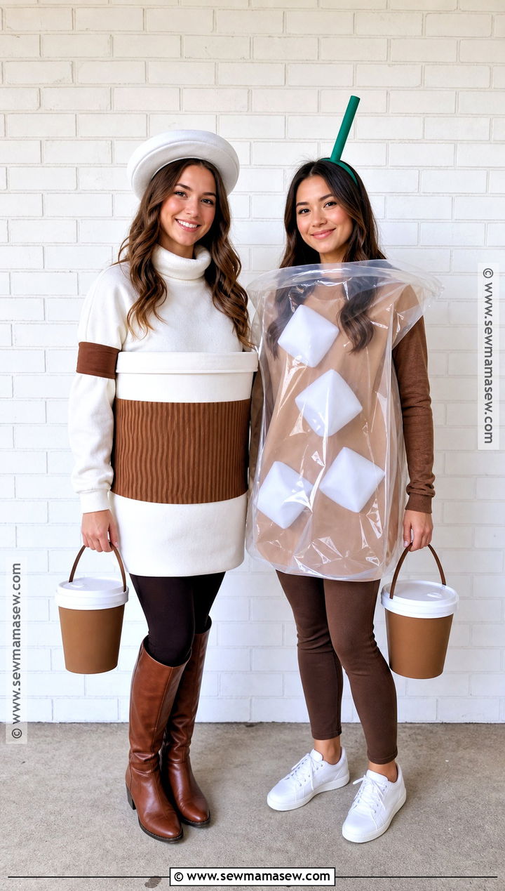 Starbucks Hot And Iced Coffee Duo Costume - 30 Starbucks Halloween Costume Ideas