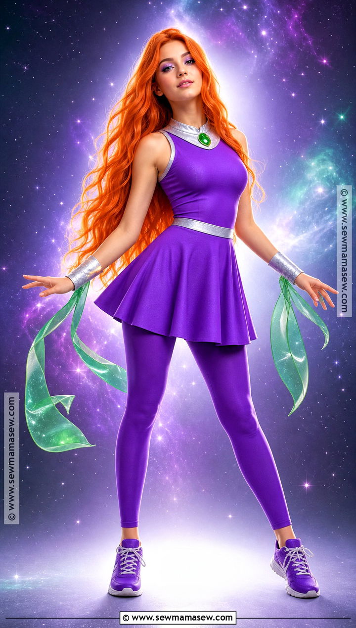 Starfire Costume With Purple Dress - 30 girl superhero costumes