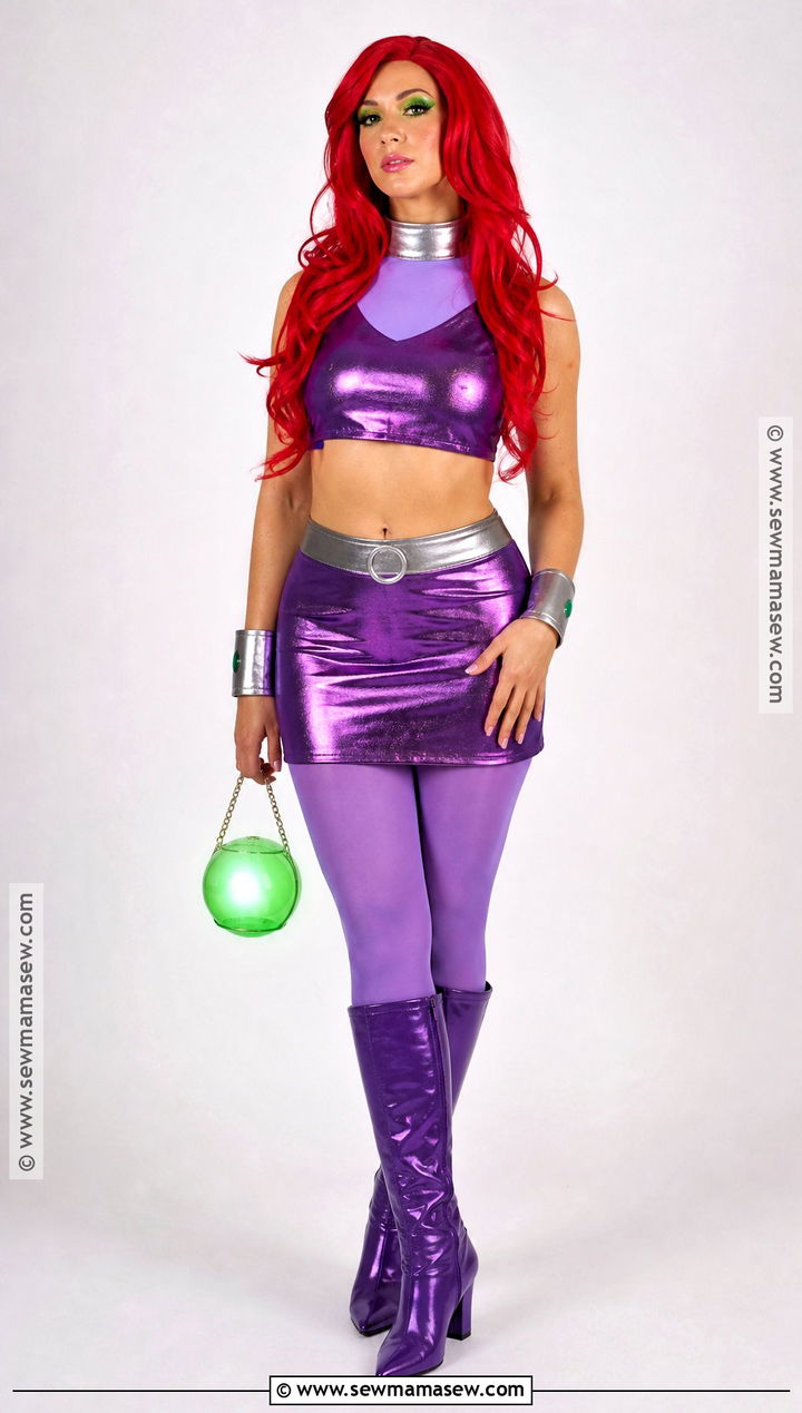 Starfire Costume With Purple Outfit - 30 Cartoon Network Costumes