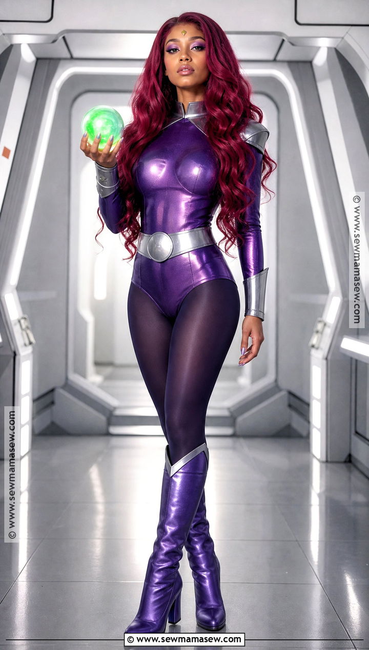 Starfire Purple Superhero Costume - 30 red hair halloween costumes ideas