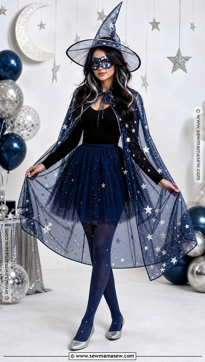 Starry Night Witch Mask Costume - 30 witch mask ideas