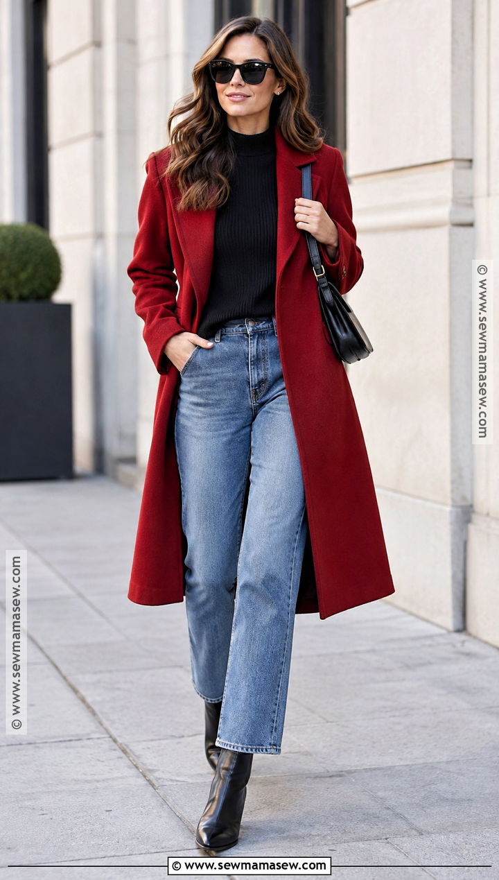 Statement Coat And Neutral Basics Outfit - 15 Fall Street Style Ideas 2026