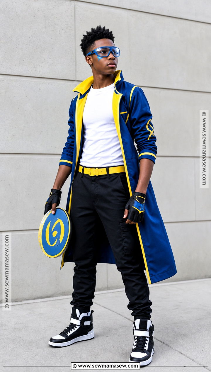 Static Shock Costume With Blue Coat And Goggles - 30 super hero costume ideas