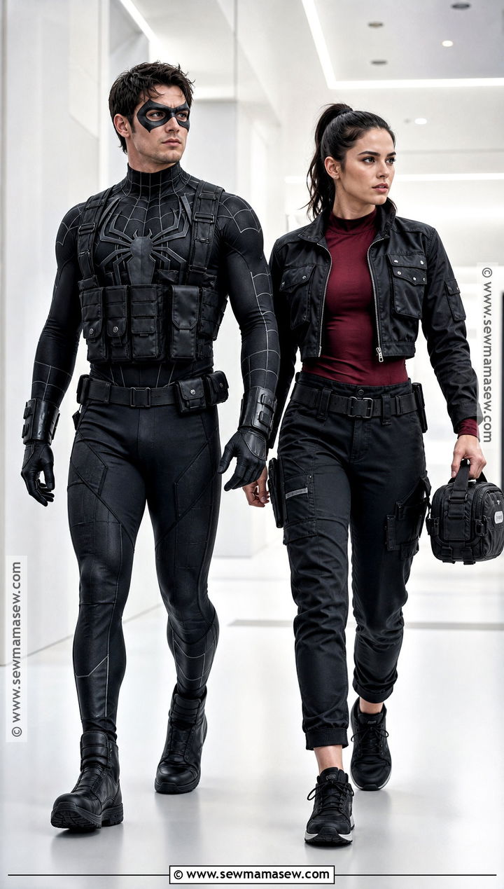 Stealth Spider Man And Tech MJ Costume - 30 Spiderman Couples Costume Ideas