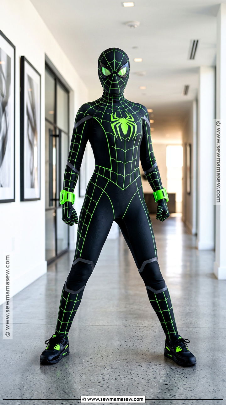Stealth Spider Man Costume With Green Details - 35 spider man costume ideas for women