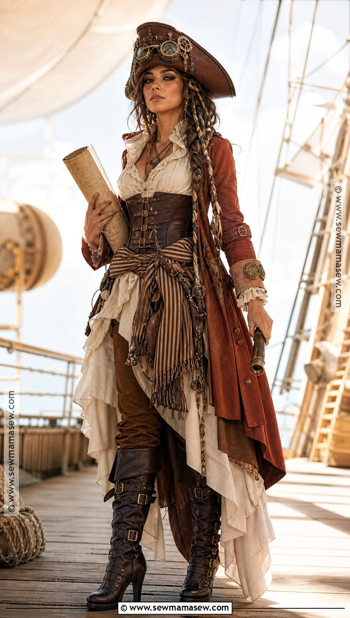 Steampunk Airship Pirate Costume - 30 steampunk halloween costumes