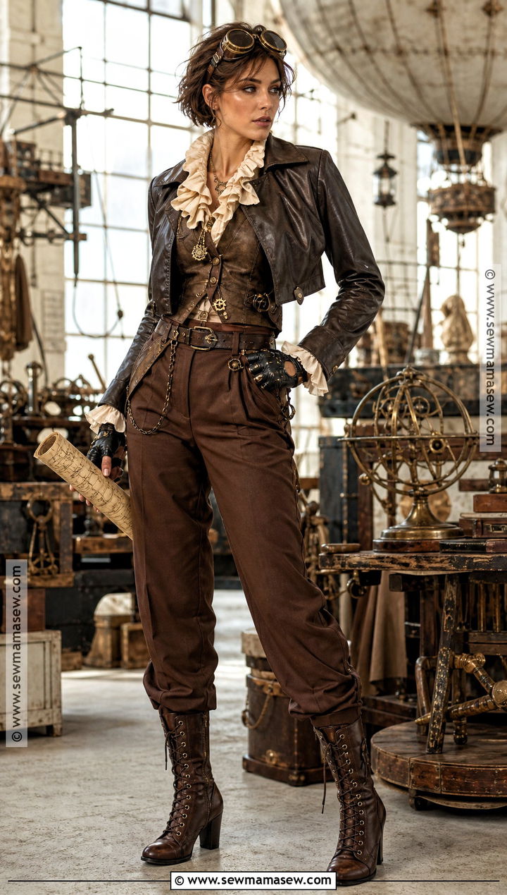Steampunk Aviator Costume With Brown Pixie - 30 short brown hair costume ideas