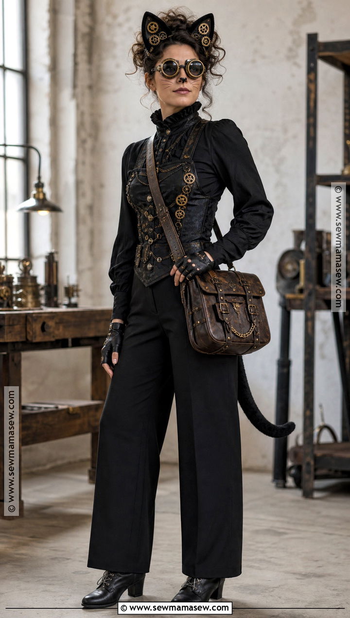 Steampunk Black Cat Costume - 30 Black Cat Costume Ideas for Women