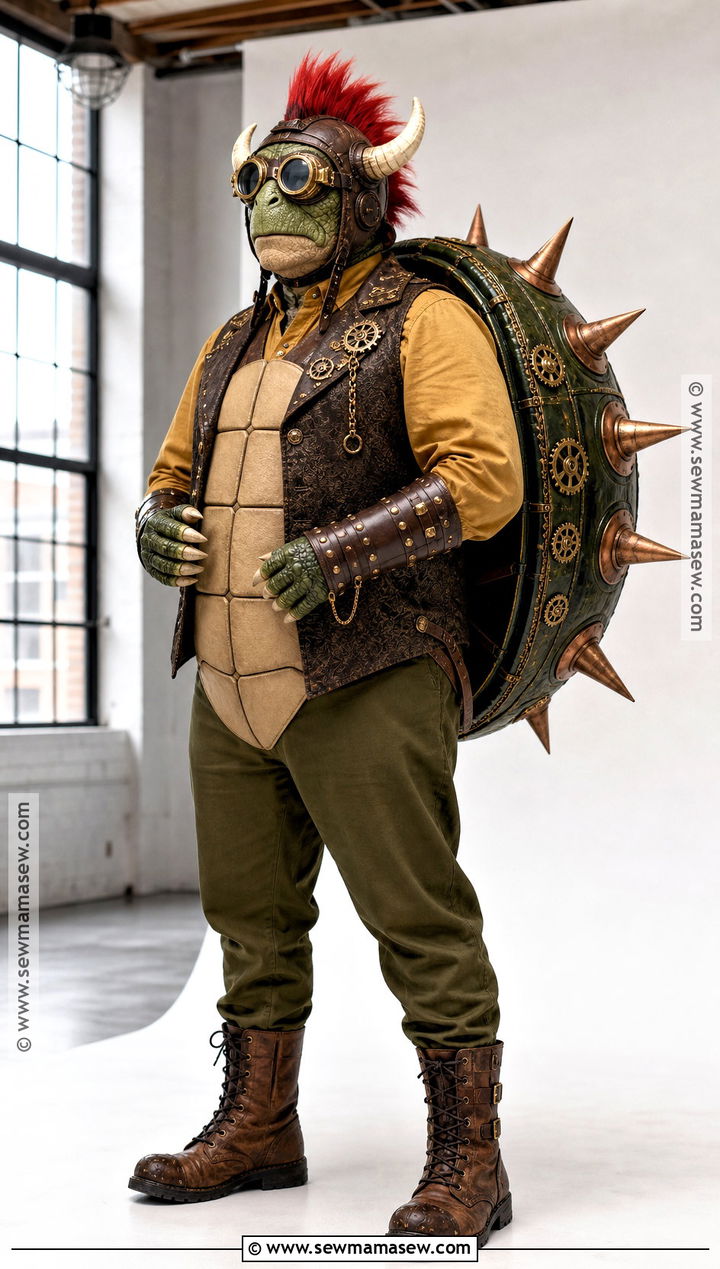 Steampunk Bowser Cosplay With Brown Vest - 30 bowser cosplay ideas