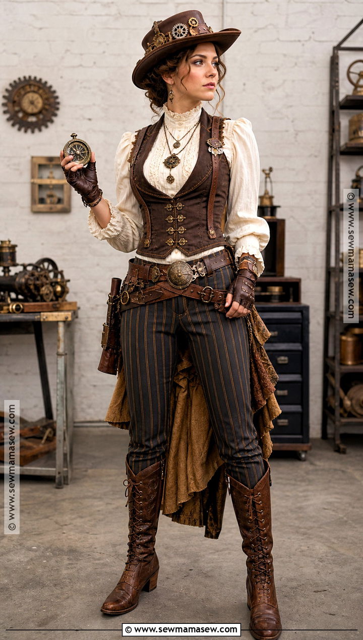 Steampunk Cowboy Costume - 30 Cowboy Halloween Costume Ideas for Women
