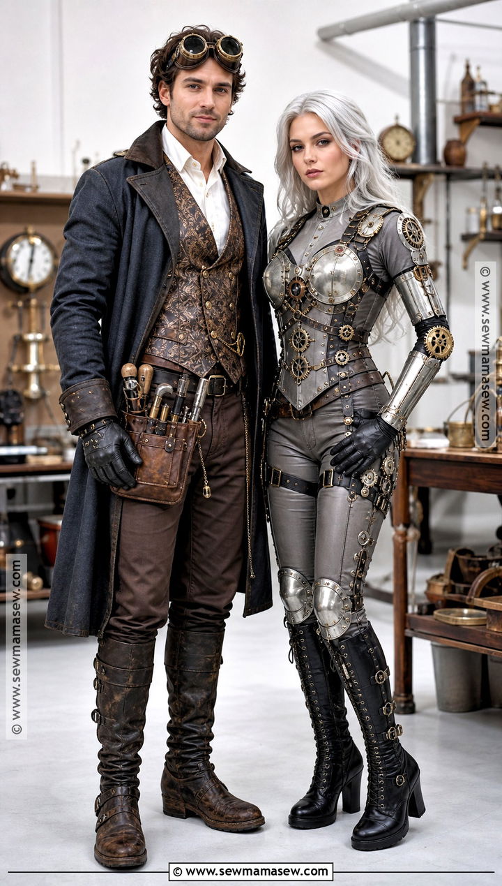 Steampunk Inventor And Automaton Couple Costume - 30 steampunk halloween costumes