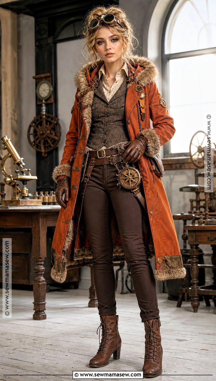 Steampunk Kenny Cosplay With Orange Coat - 30 Kenny Cosplay Ideas