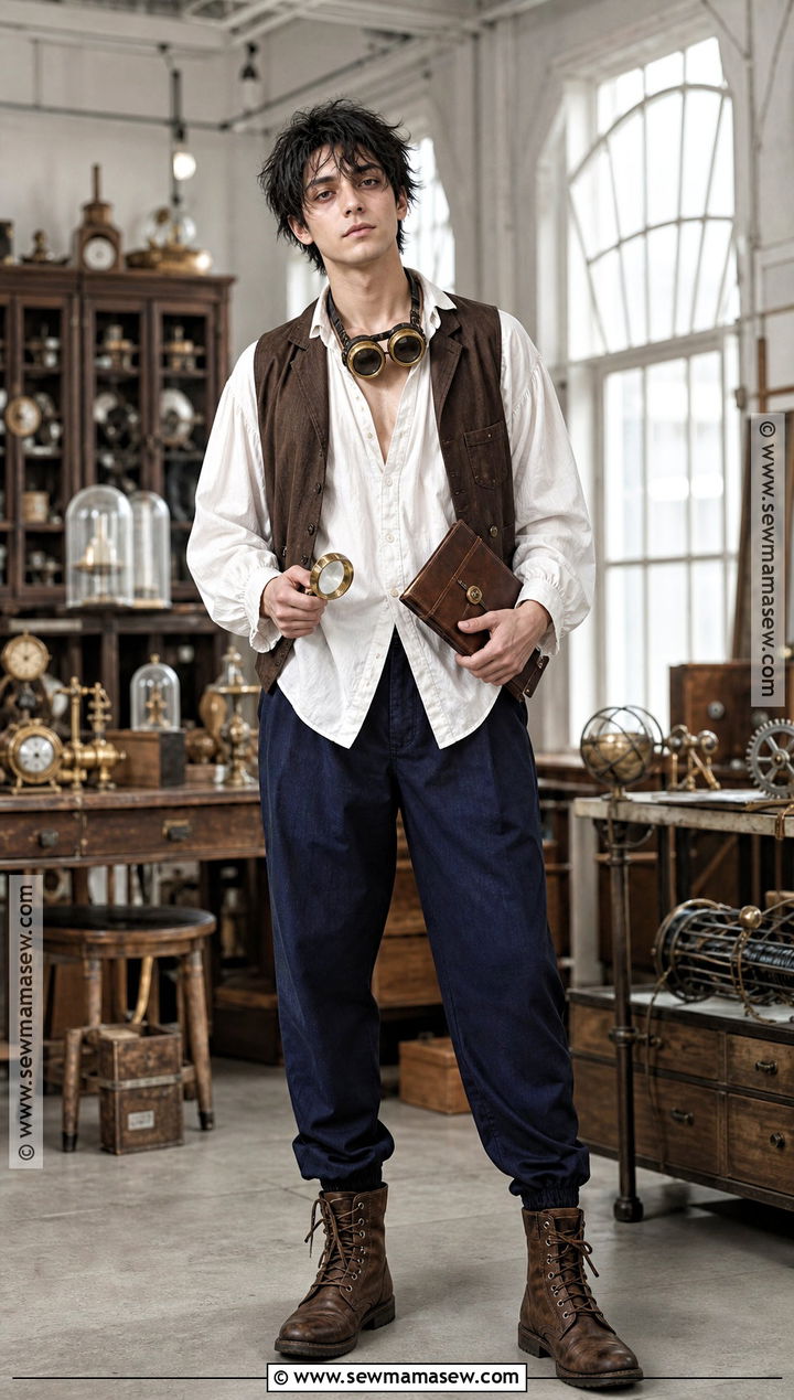 Steampunk L Cosplay With Brown Vest - 40 l cosplay ideas