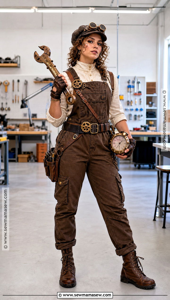 Steampunk Mechanic Costume With Bronze Goggles - 30 mechanic costume ideas