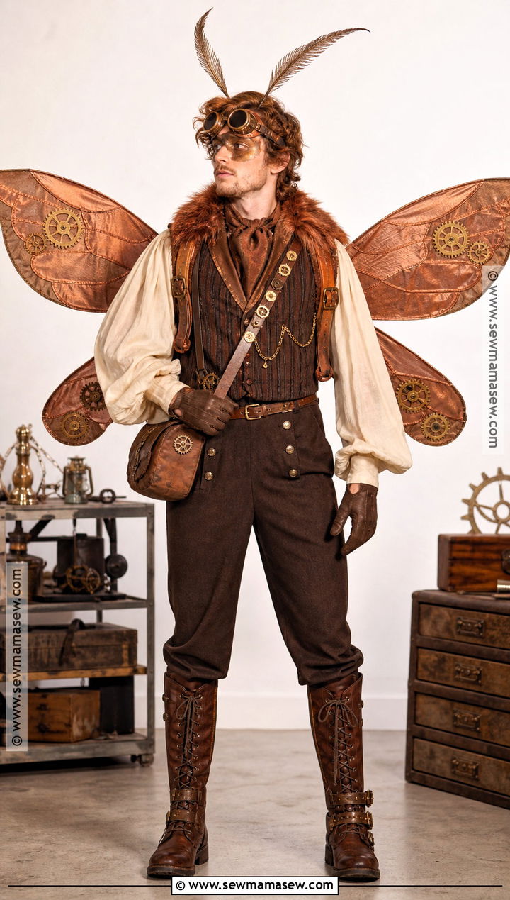 Steampunk Moth Cosplay With Copper Wings - 30 Moth Cosplay Ideas