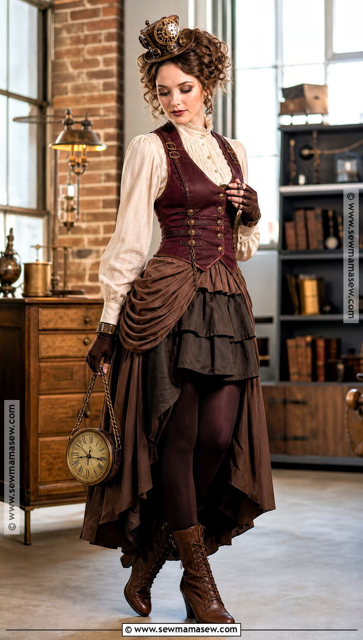Steampunk Princess Costume With Brown Bustle Skirt - 35 Princess Costume Ideas