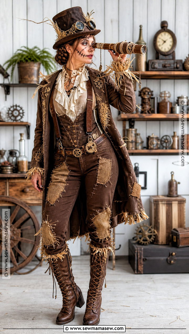 Steampunk Scarecrow Costume - 35 Scare Crow Halloween Costume Ideas