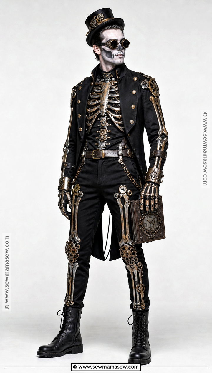 Steampunk Skeleton Costume - 30 steampunk halloween costumes
