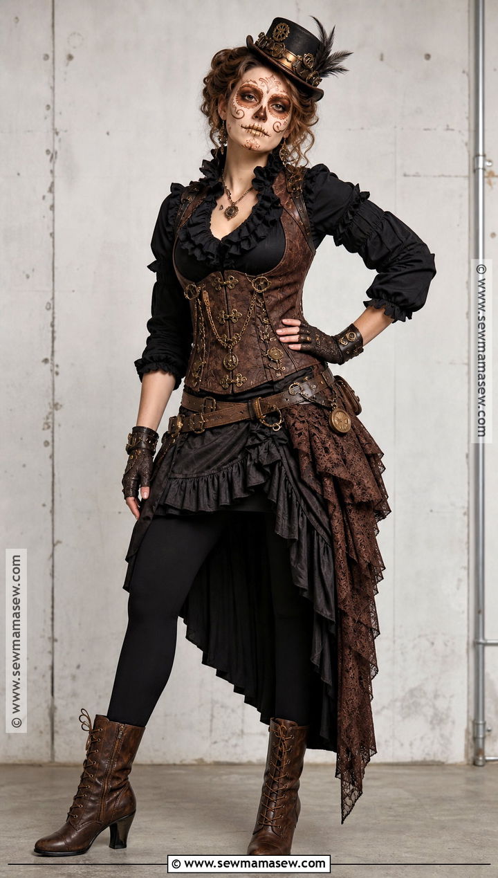 Steampunk Sugar Skull Costume - 35 sugar skull costume ideas