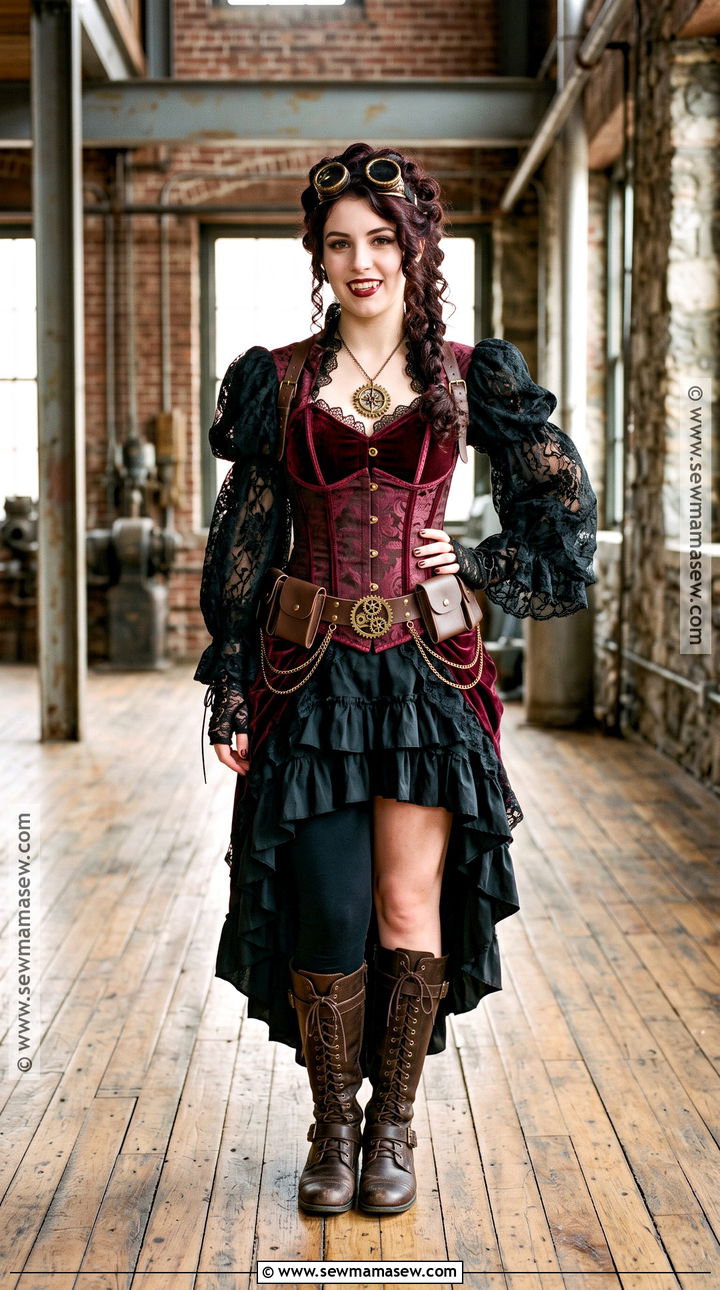 Steampunk Vampire Dress With Harness Belt - 30 vampire dresses