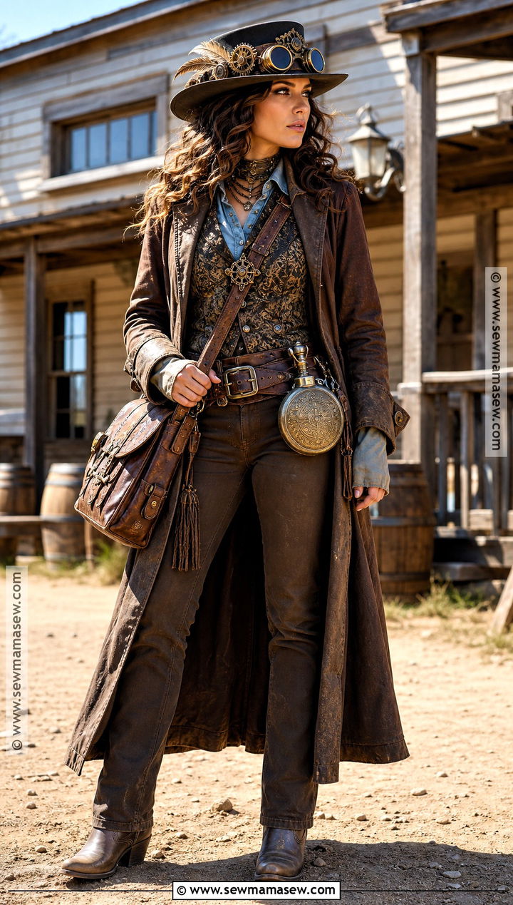 Steampunk Western Traveler Costume - 30 steampunk halloween costumes