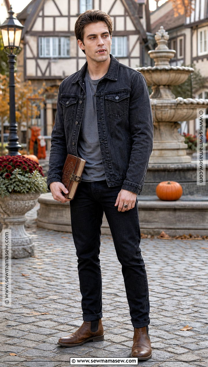 Stefan Salvatore Denim Jacket Costume - 30 tvd halloween costumes