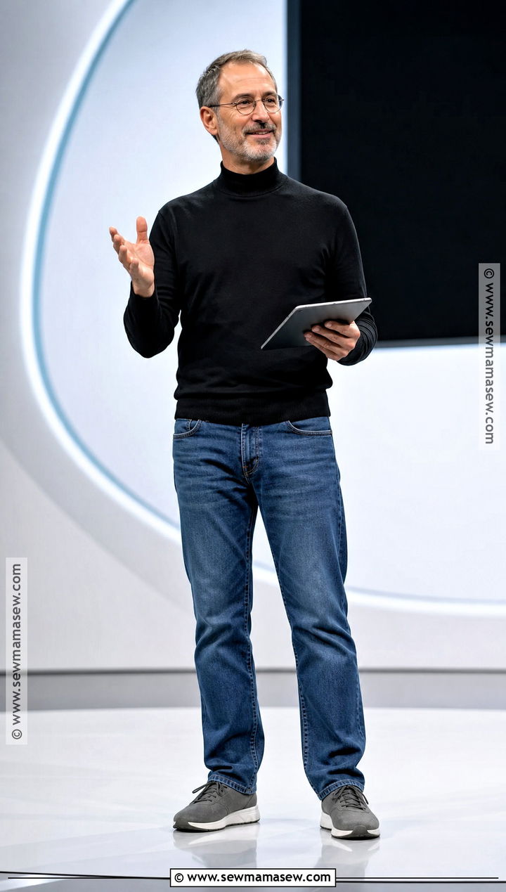 Steve Jobs Costume With Black Turtleneck - 30 Simple Halloween Costumes for Men
