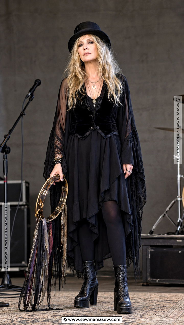 Stevie Nicks Flowing Black Costume - 35 singer costume ideas