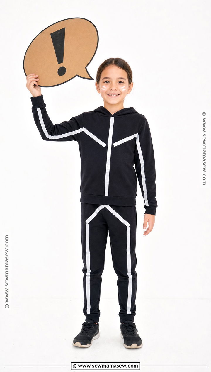 Stick Figure Costume With Black Clothes - 30 last minute costume ideas for kids