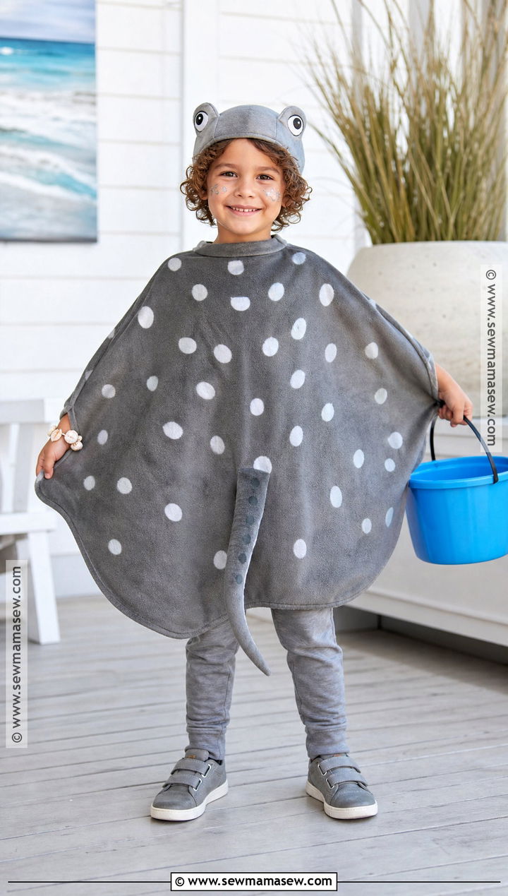 Stingray Fish Costume With Spotted Wings - 30 fish costume ideas for kids