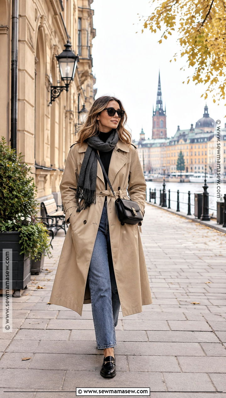 Stockholm Autumn Trench Coat Outfit - 20 autumn outfits stockholm