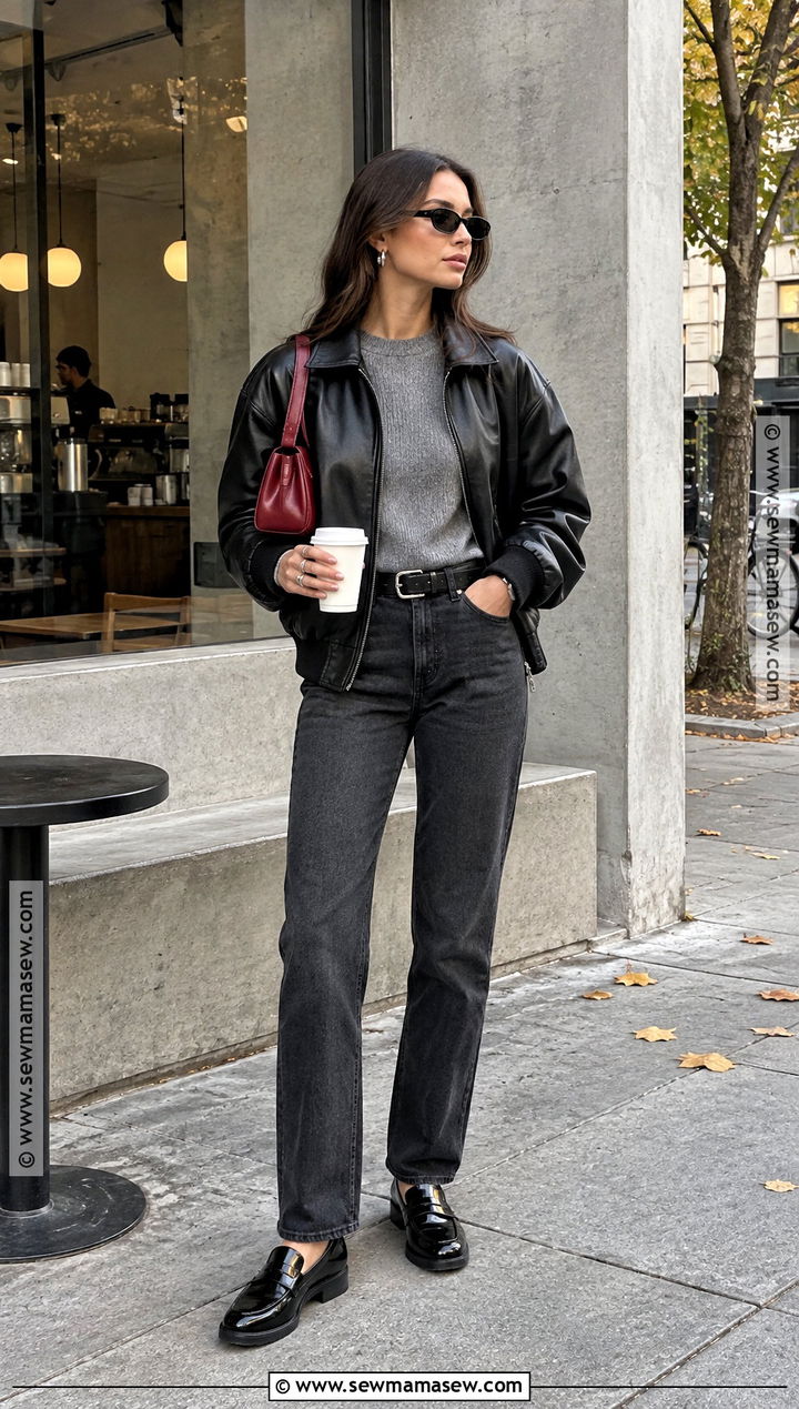 Stockholm Leather Bomber Outfit - 25 stockholm style fall outfits
