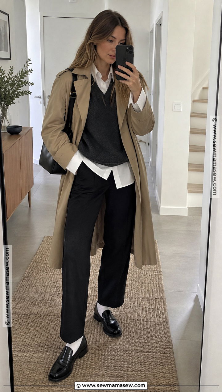 Stockholm Sweater Vest and White Shirt Outfit - 20 Fall Outfits Stockholm Style