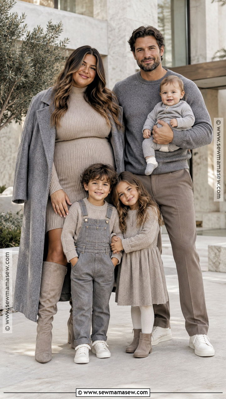 Stone Gray and Mushroom Family Photo Outfits - 15 family photo outfits neutral fall